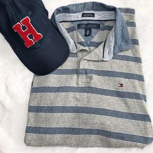 Tommy Hilfiger Striped Polo Shirt Sz XL